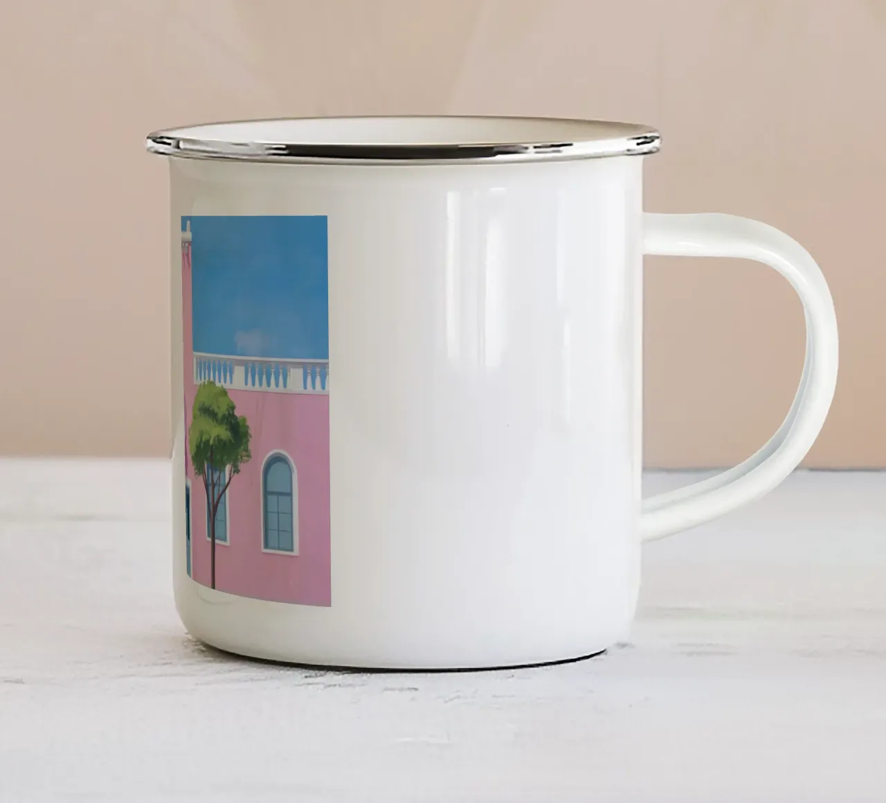 Pink Villa Serenity tazza in smalto da Haven Mirage