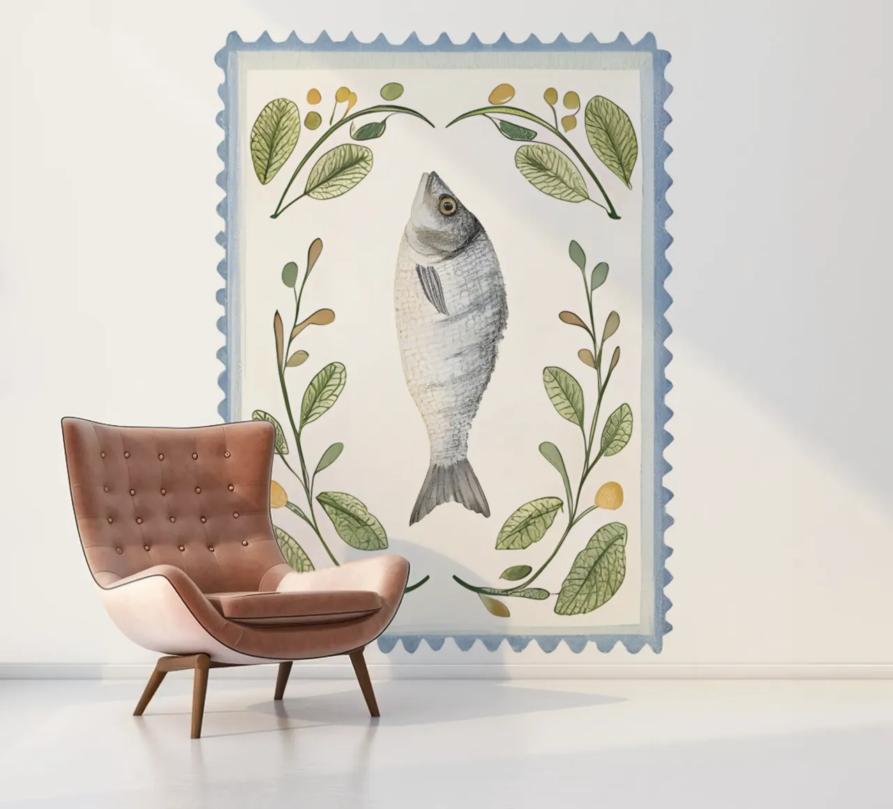 Italian Theme Poster, Italy Wall Art, Fish Kitchen Print photo wallpaper by DolceVita