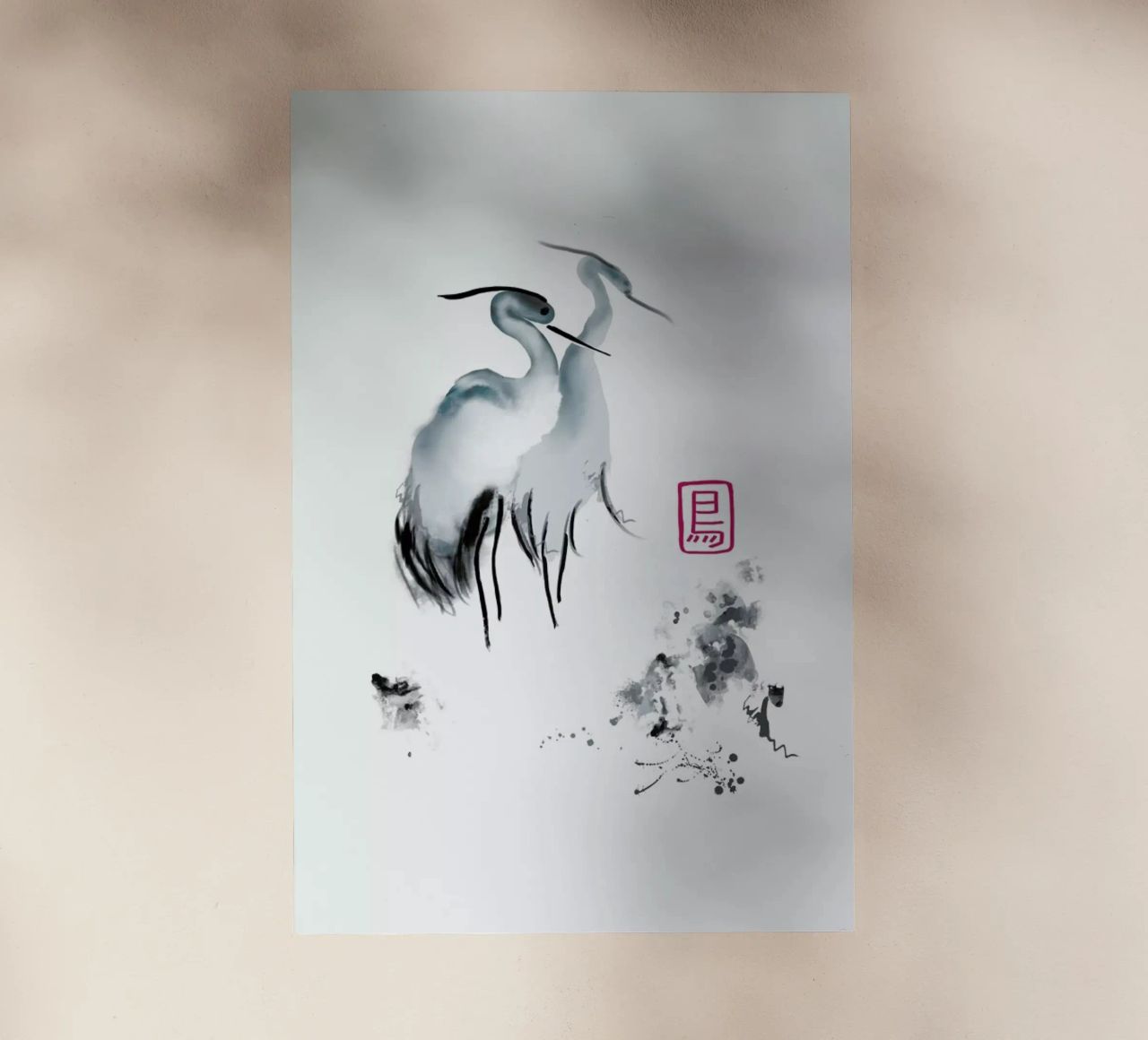 Cranes Of Mist II pellicola backlit da Flora & Fauna