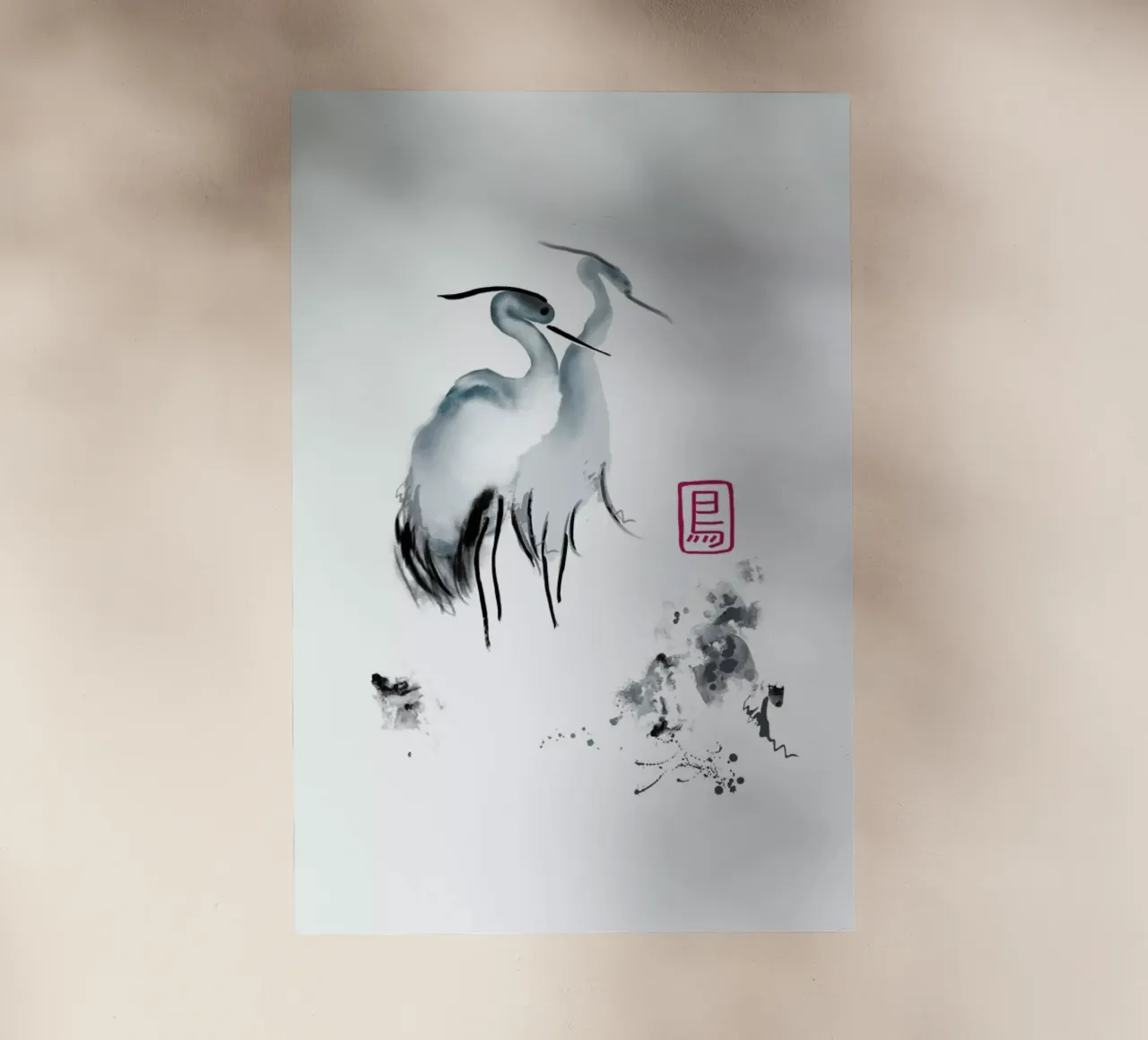 Cranes Of Mist II pellicola backlit da Flora & Fauna