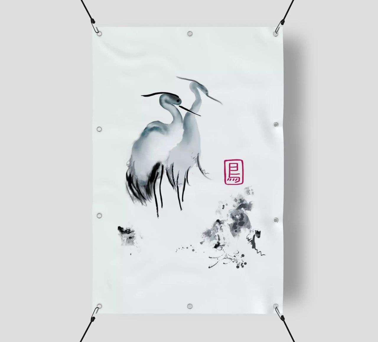 Cranes Of Mist II telo in pvc da Flora & Fauna