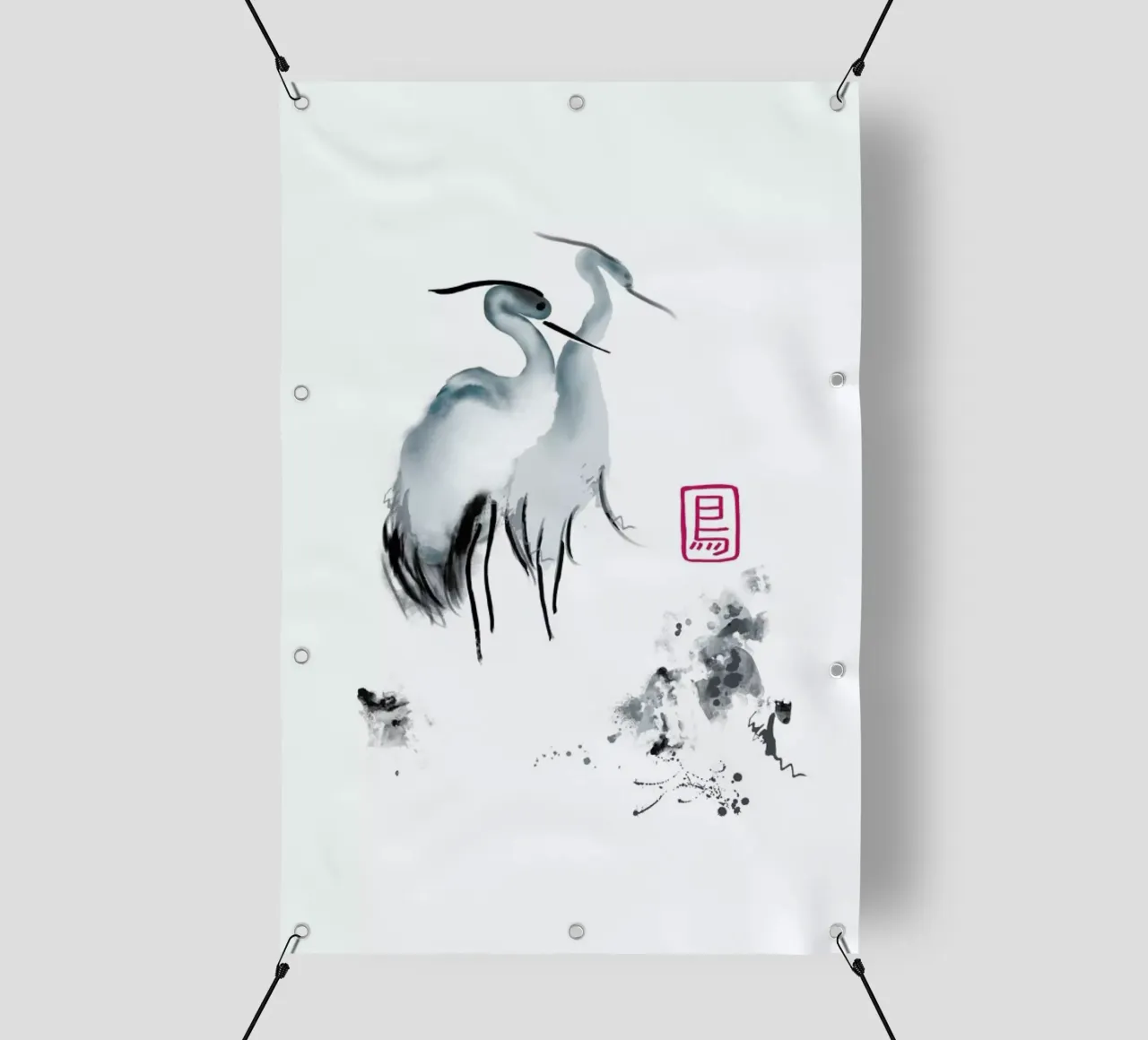 Cranes Of Mist II telo in pvc da Flora & Fauna