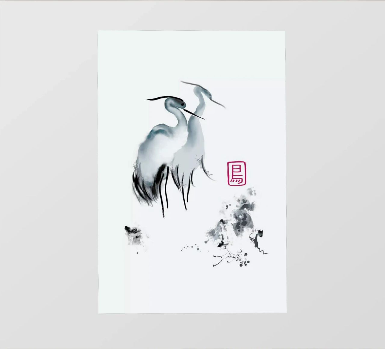 Cranes Of Mist II telo in pvc da Flora & Fauna