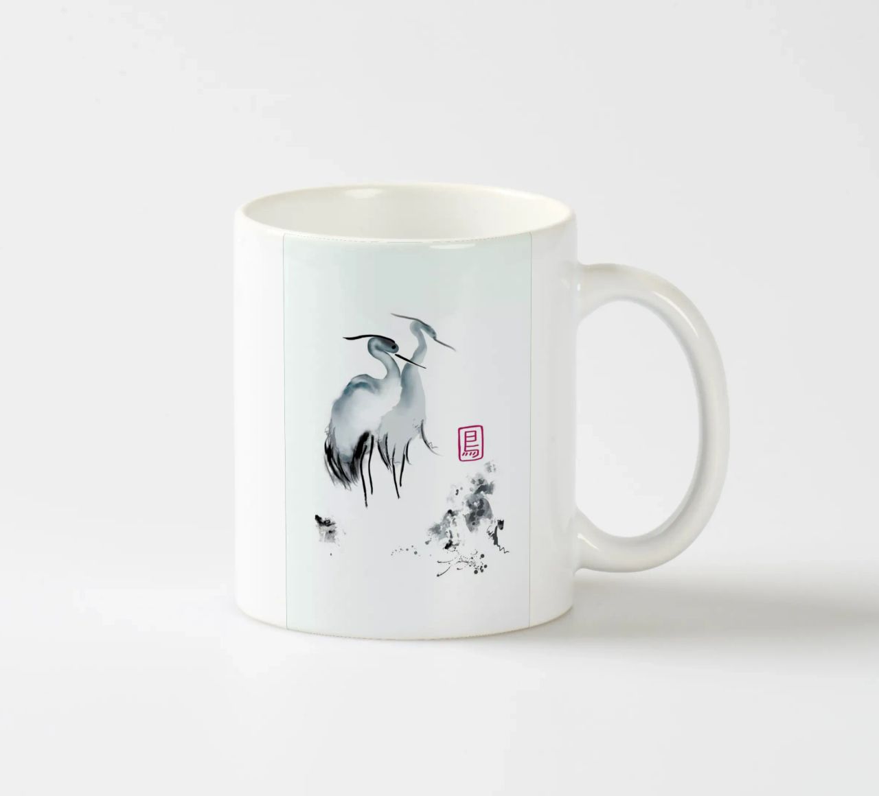 Cranes Of Mist II tazza in ceramica da Flora & Fauna