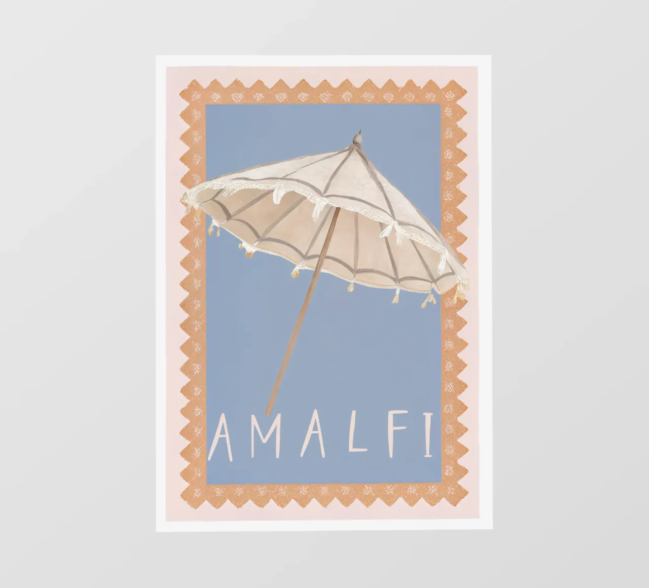 Amalfi Coast Umbrella Print, Italian Wall Art, Italy Poster photo wallpaper by DolceVita