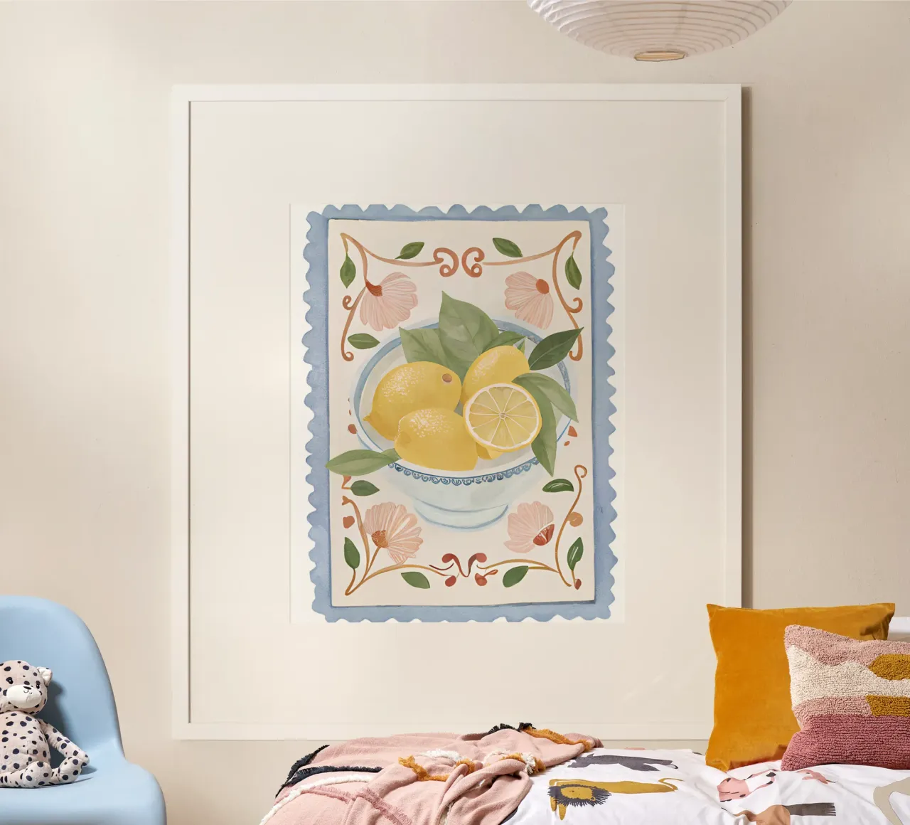 Italien Poster, Zitrone Druck, Obst Wandkunst, Amalfiküste Kunst Poster mit Holzrahmen von DolceVita