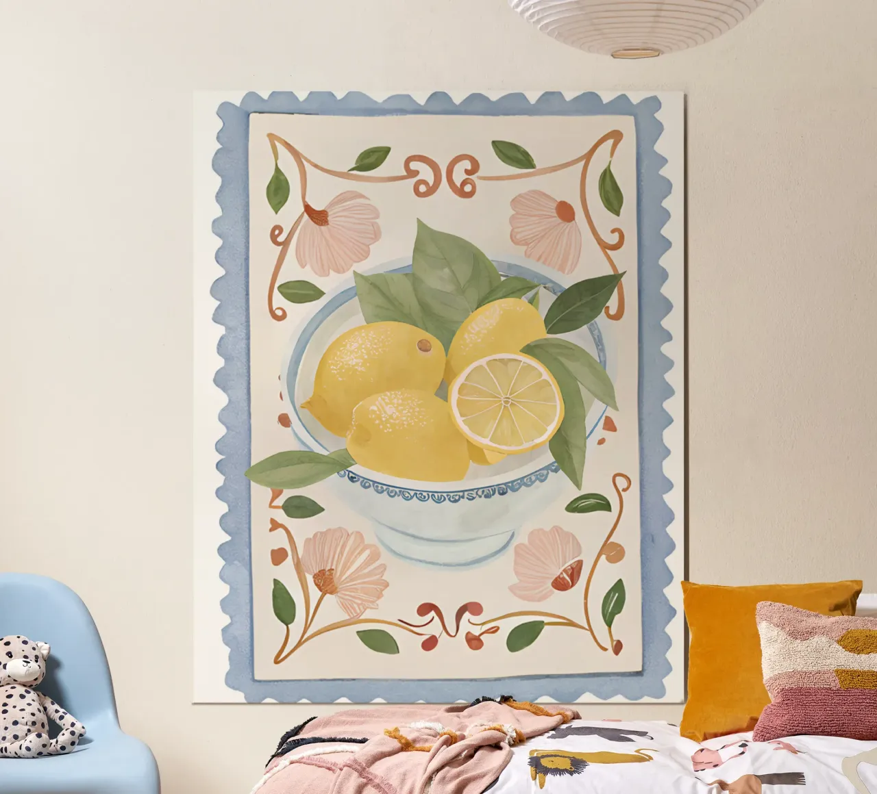 Italien Poster, Zitrone Druck, Obst Wandkunst, Amalfiküste Kunst Poster mit Holzrahmen von DolceVita