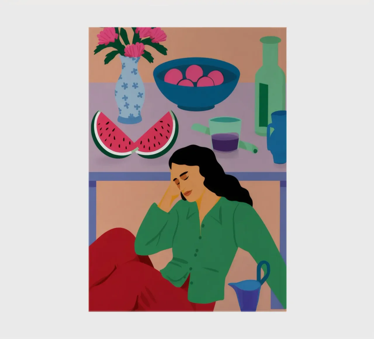 Window Lounging Muse notebook by Haven Mirage