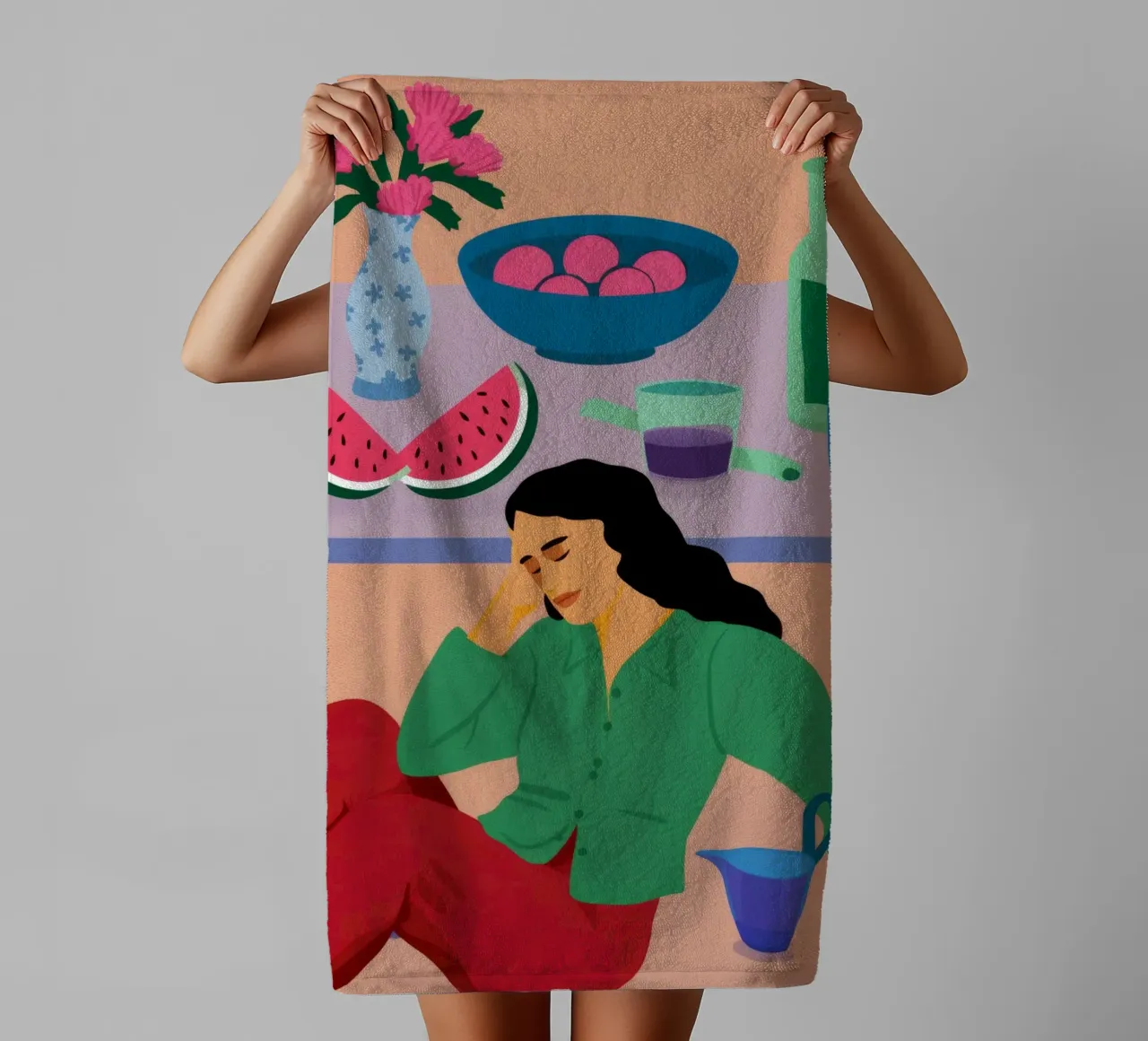 Window Lounging Muse towel by Haven Mirage