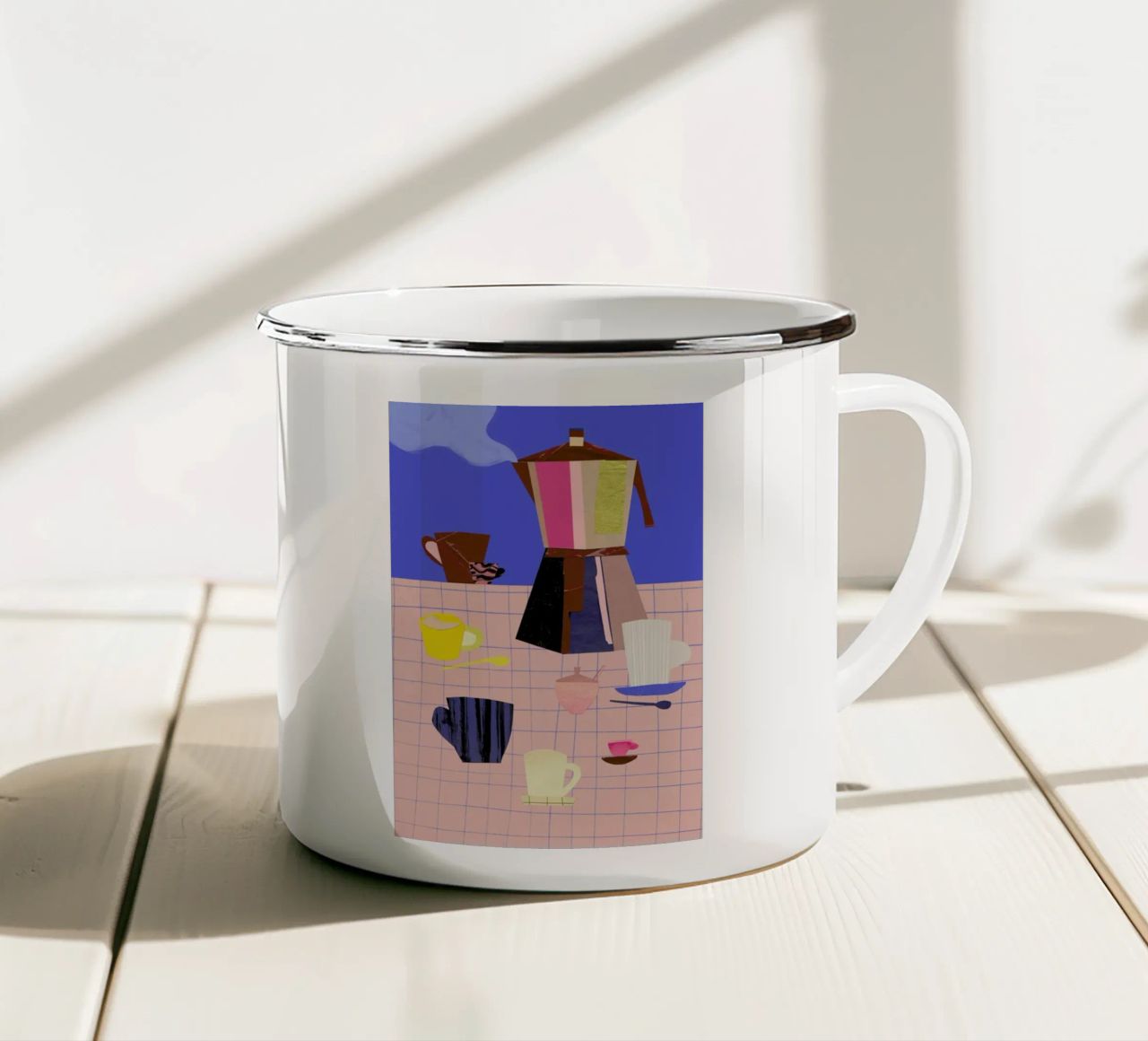 Kitchen With Friends mug en émail de Rinah Lang