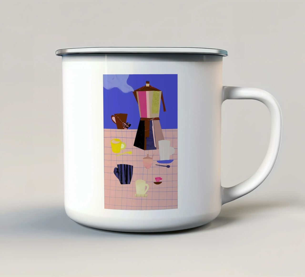 Kitchen With Friends mug en émail de Rinah Lang