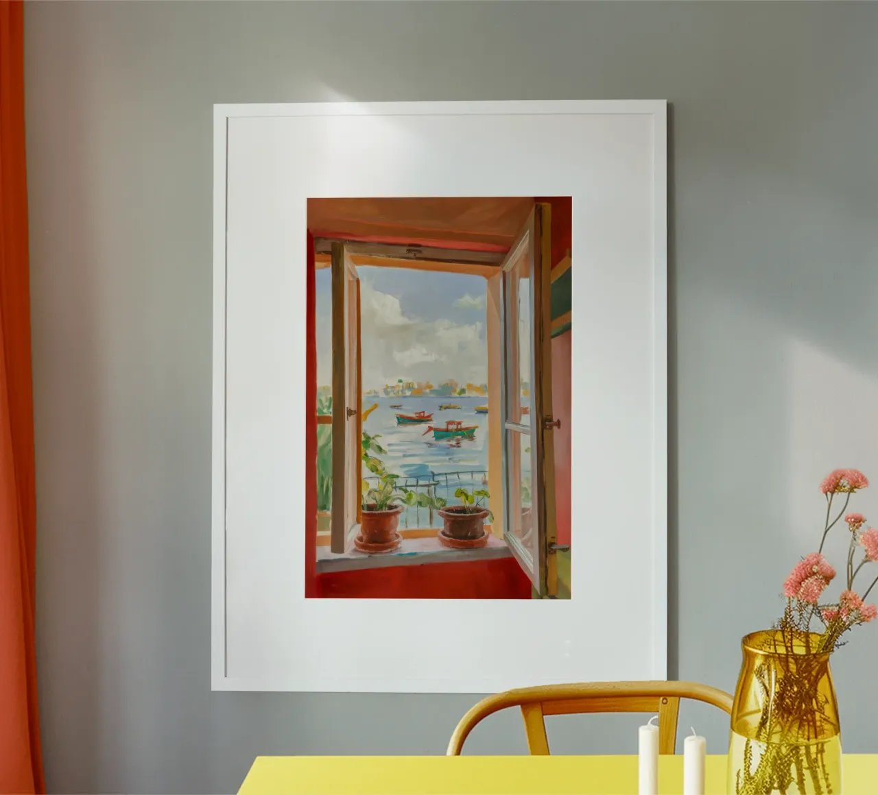 Fensterplatz Reverie Poster mit Kunststoffrahmen von Haven Mirage