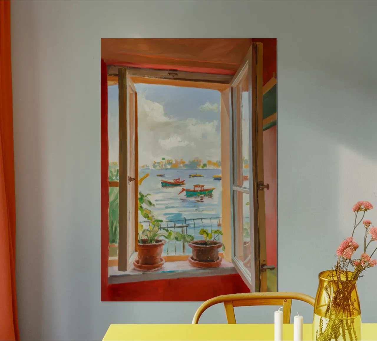 Fensterplatz Reverie Poster mit Kunststoffrahmen von Haven Mirage