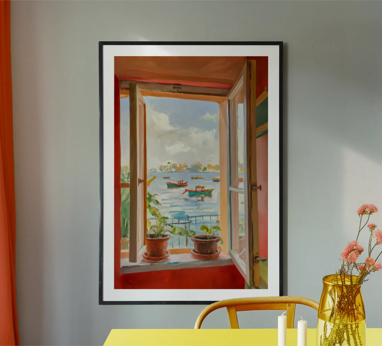 Fensterplatz Reverie Poster mit Kunststoffrahmen von Haven Mirage
