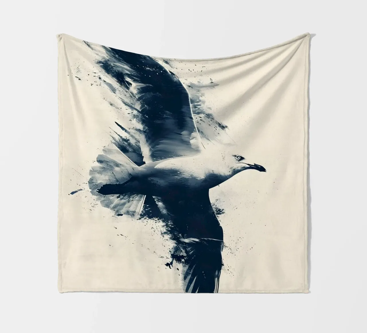 Möwe Vintage Kunst fleece blanket by WILD ART