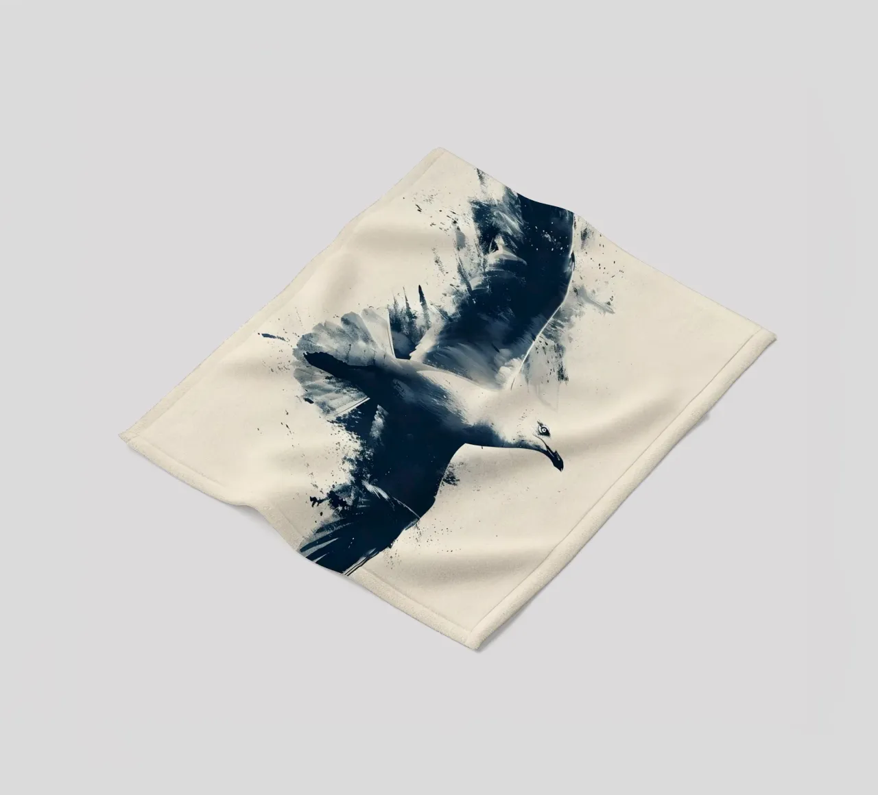 Möwe Vintage Kunst fleece blanket by WILD ART