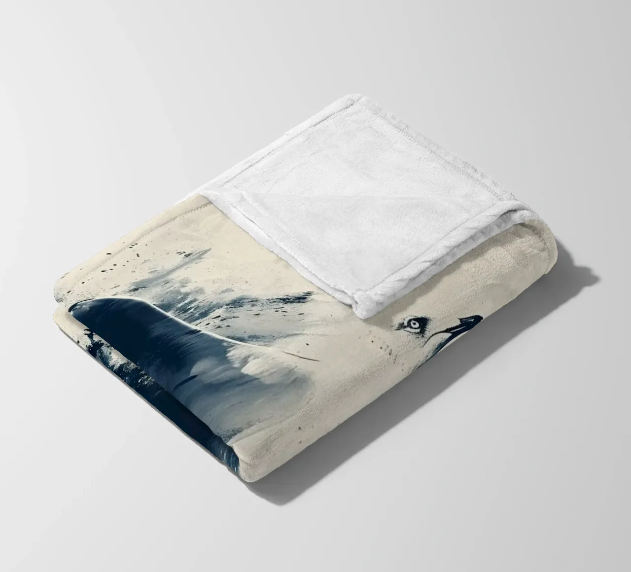 Möwe Vintage Kunst fleece blanket by WILD ART