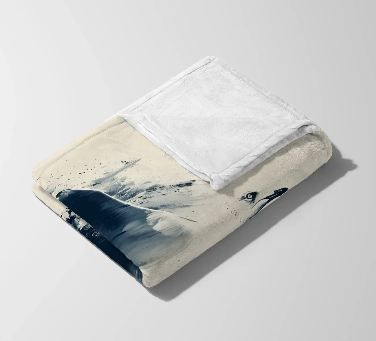 Möwe Vintage Kunst fleece blanket by WILD ART