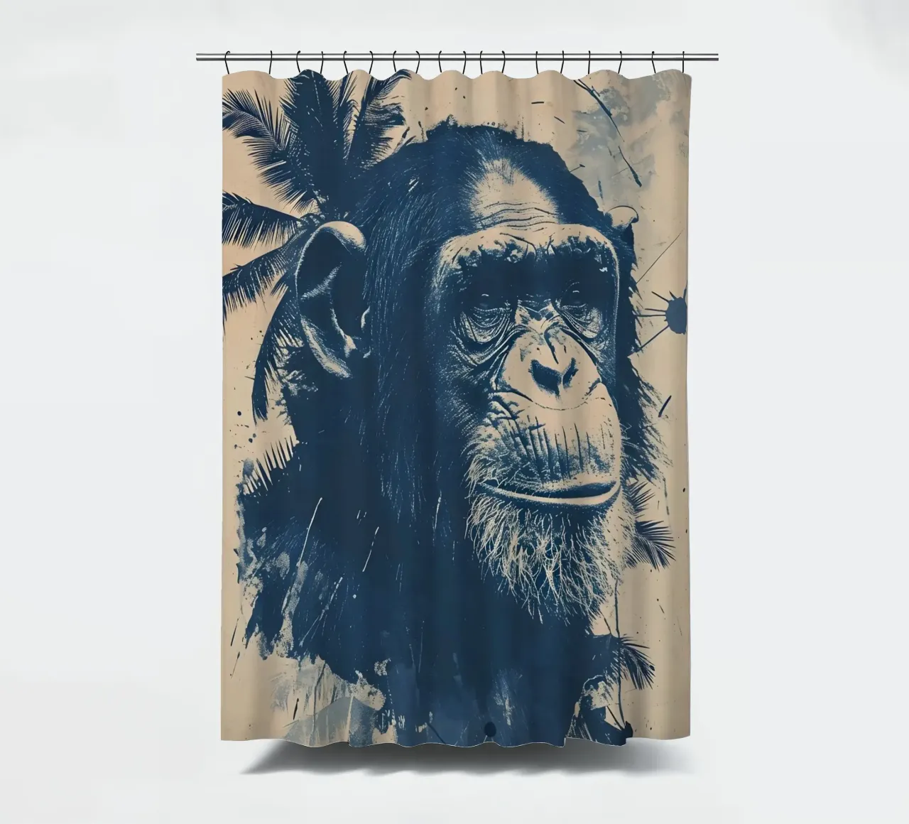 Schimpanse Vintage Porträt tenda da doccia da WILD ART
