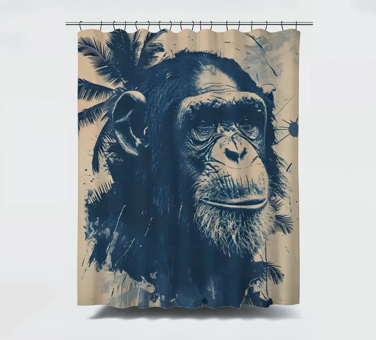 Schimpanse Vintage Porträt tenda da doccia da WILD ART