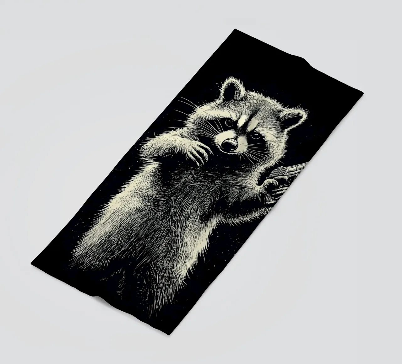 Waschbär mit Pistole toalla de playa de WILD ART