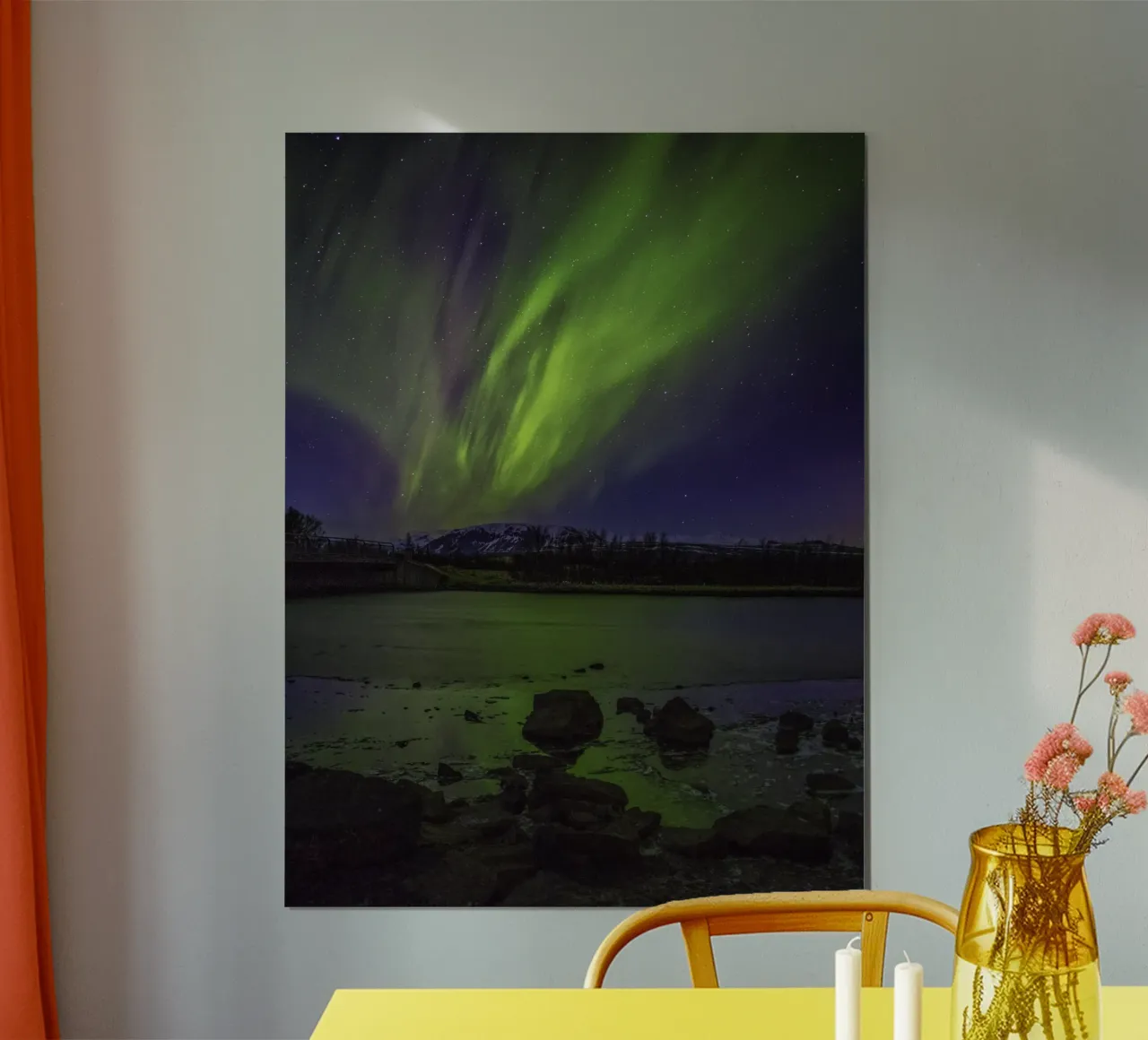 Polarlicht über Island Poster von PhotoVibe Decor