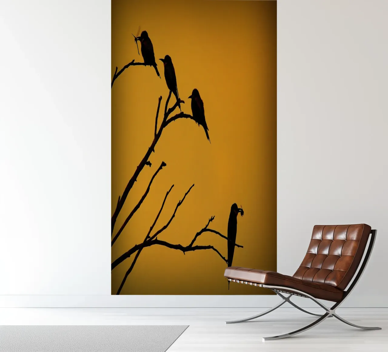 Bijeneters in de schemering fotobehang van PhotoVibe Decor