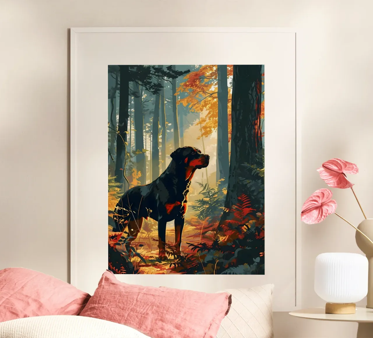 Rottweiler im wald poster da WILD ART