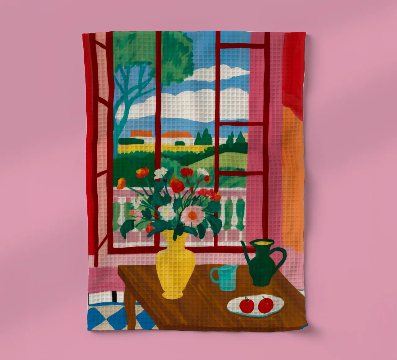 Balcone Colazione in fiore canovaccio da cucina da Haven Mirage