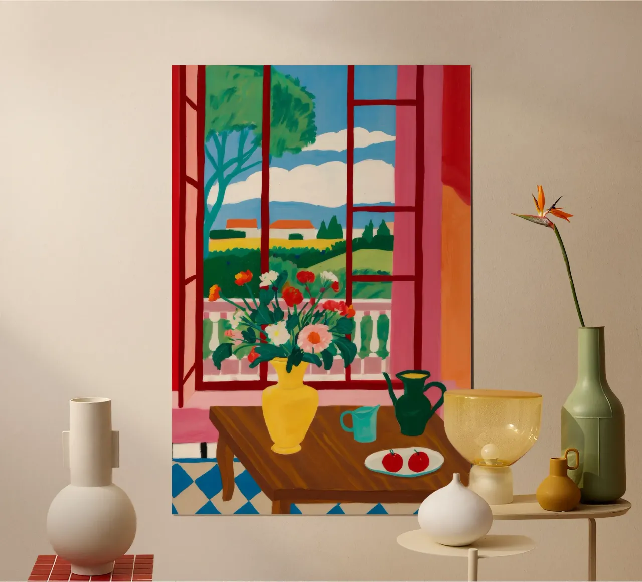 Balcone Colazione in fiore poster da Haven Mirage