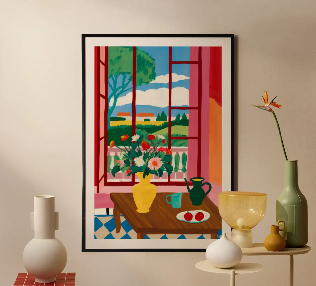 Balcone Colazione in fiore poster da Haven Mirage