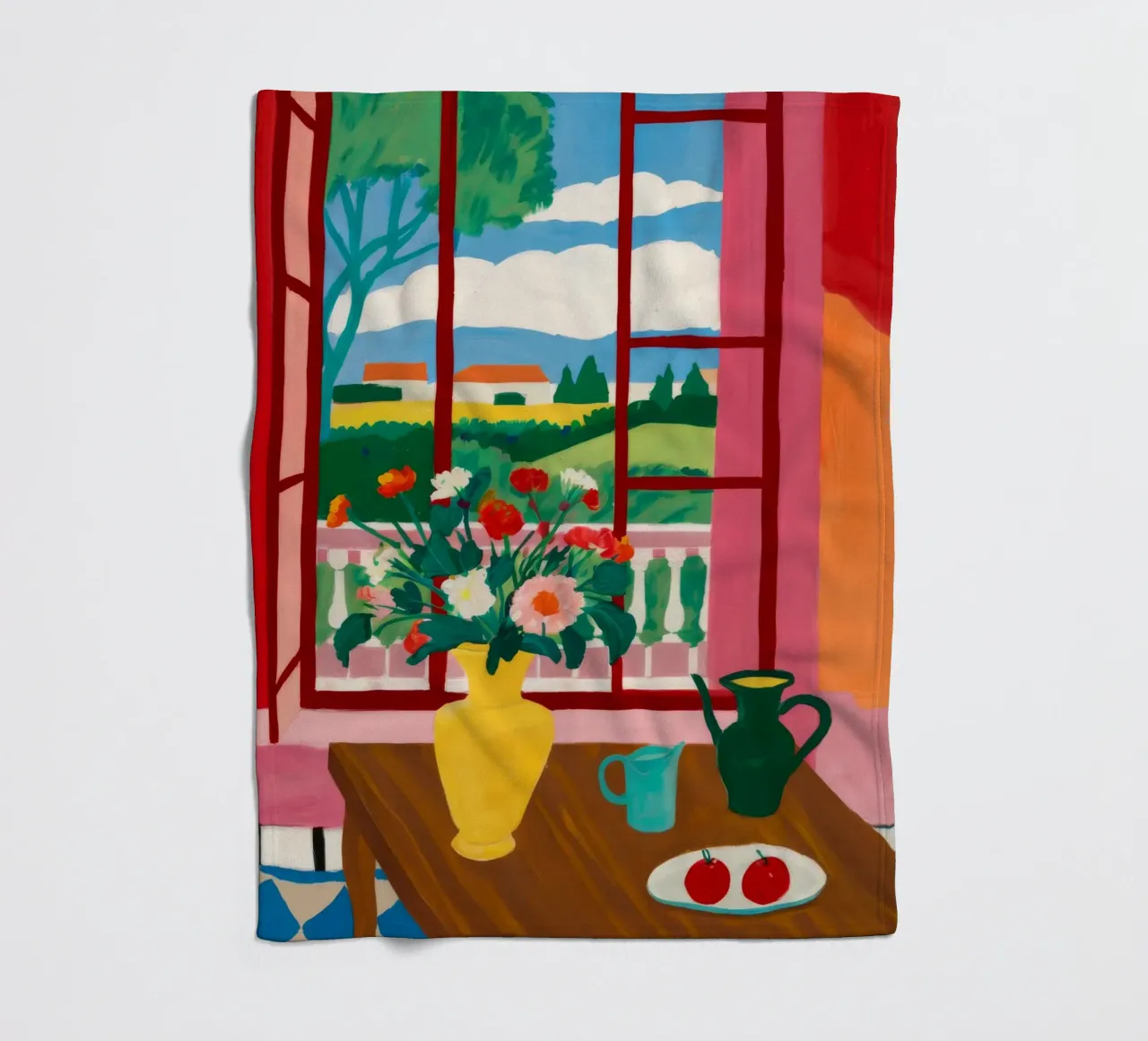 Balcone Colazione in fiore coperta in pile da Haven Mirage