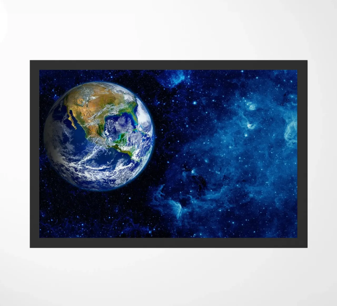Earth in Deep Space doormat by PhotoVibe Decor