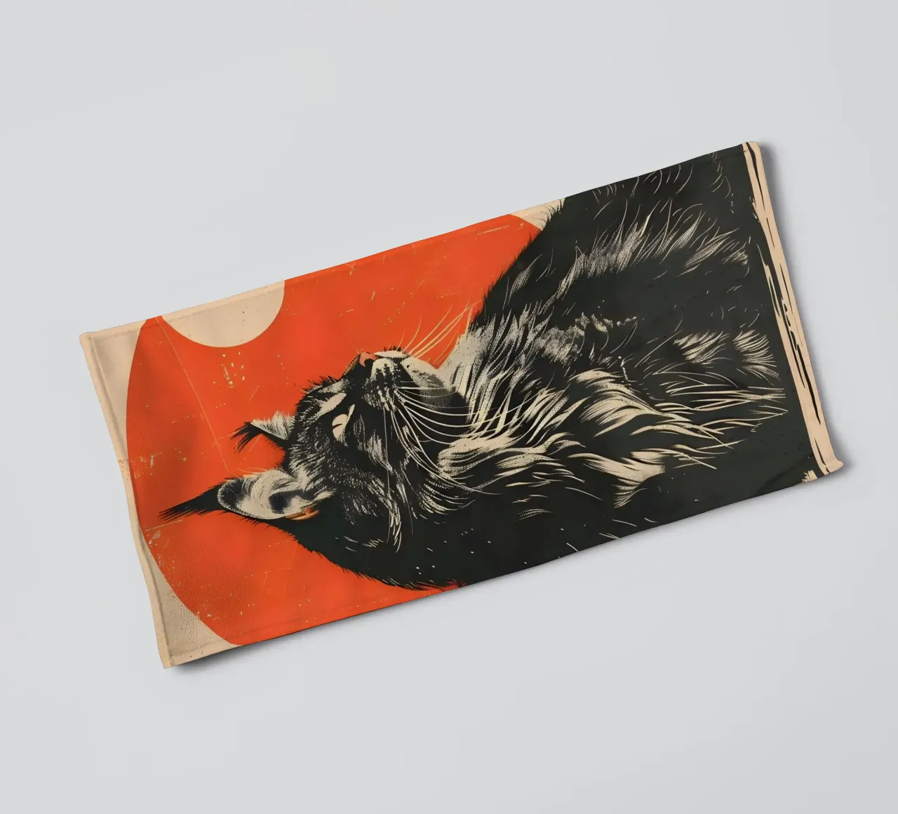 Maine Coon Vintage Kunst towel by WILD ART