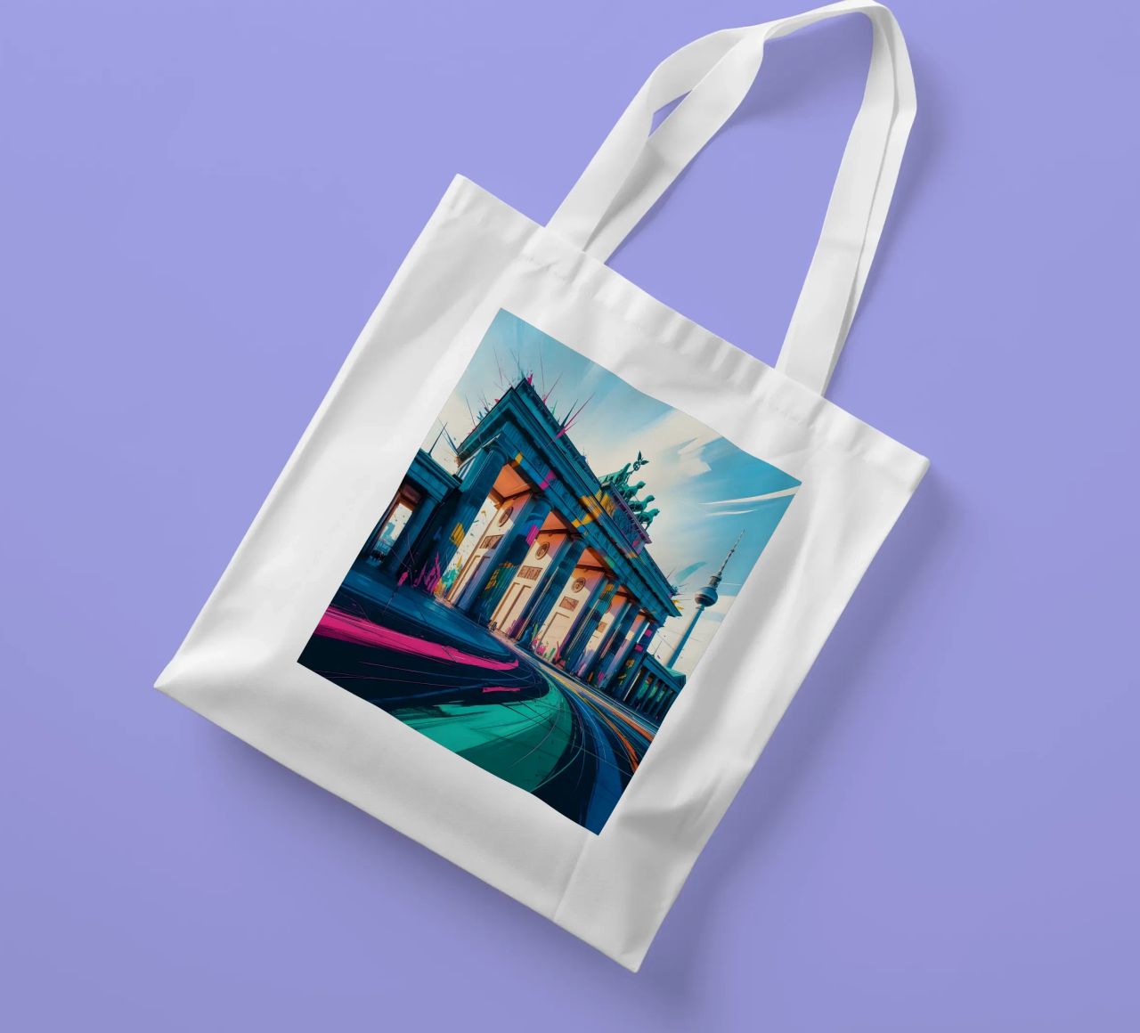 Berlin Brandenburger Tor Jutebeutel von Vintage Travel Art