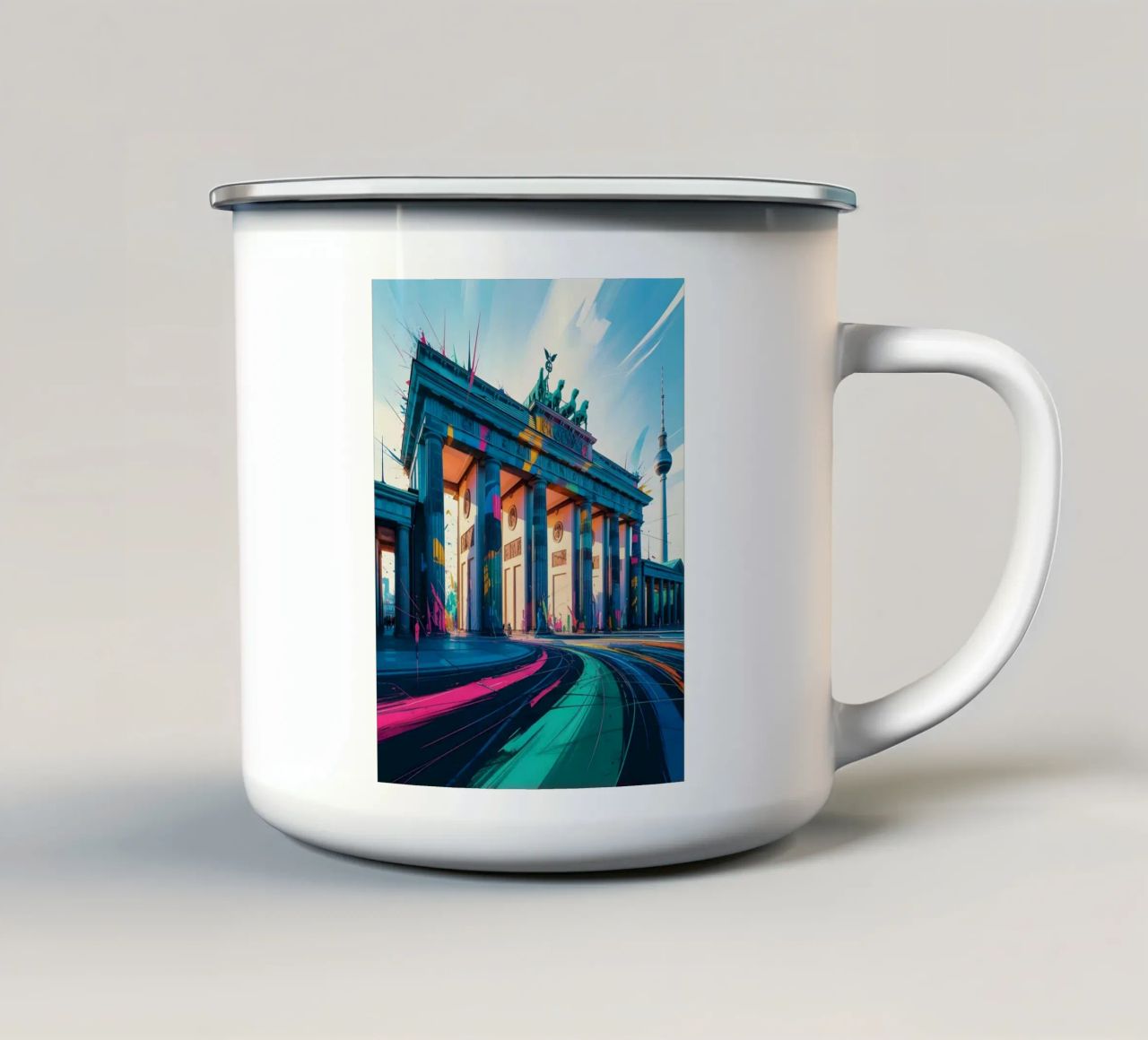 Berlin Brandenburger Tor Emaille Tasse von Vintage Travel Art