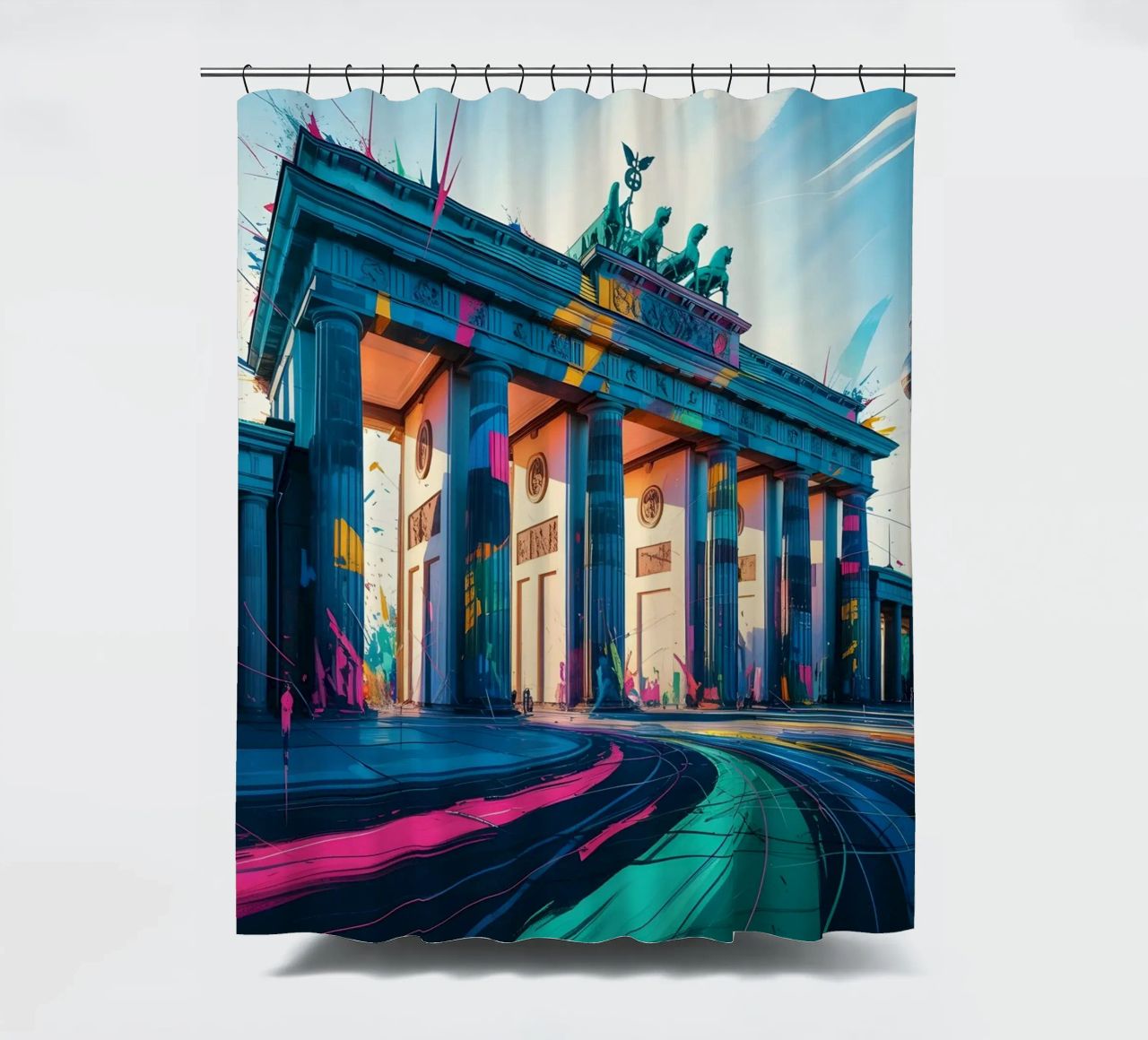 Berlin Brandenburger Tor Duschvorhang von Vintage Travel Art
