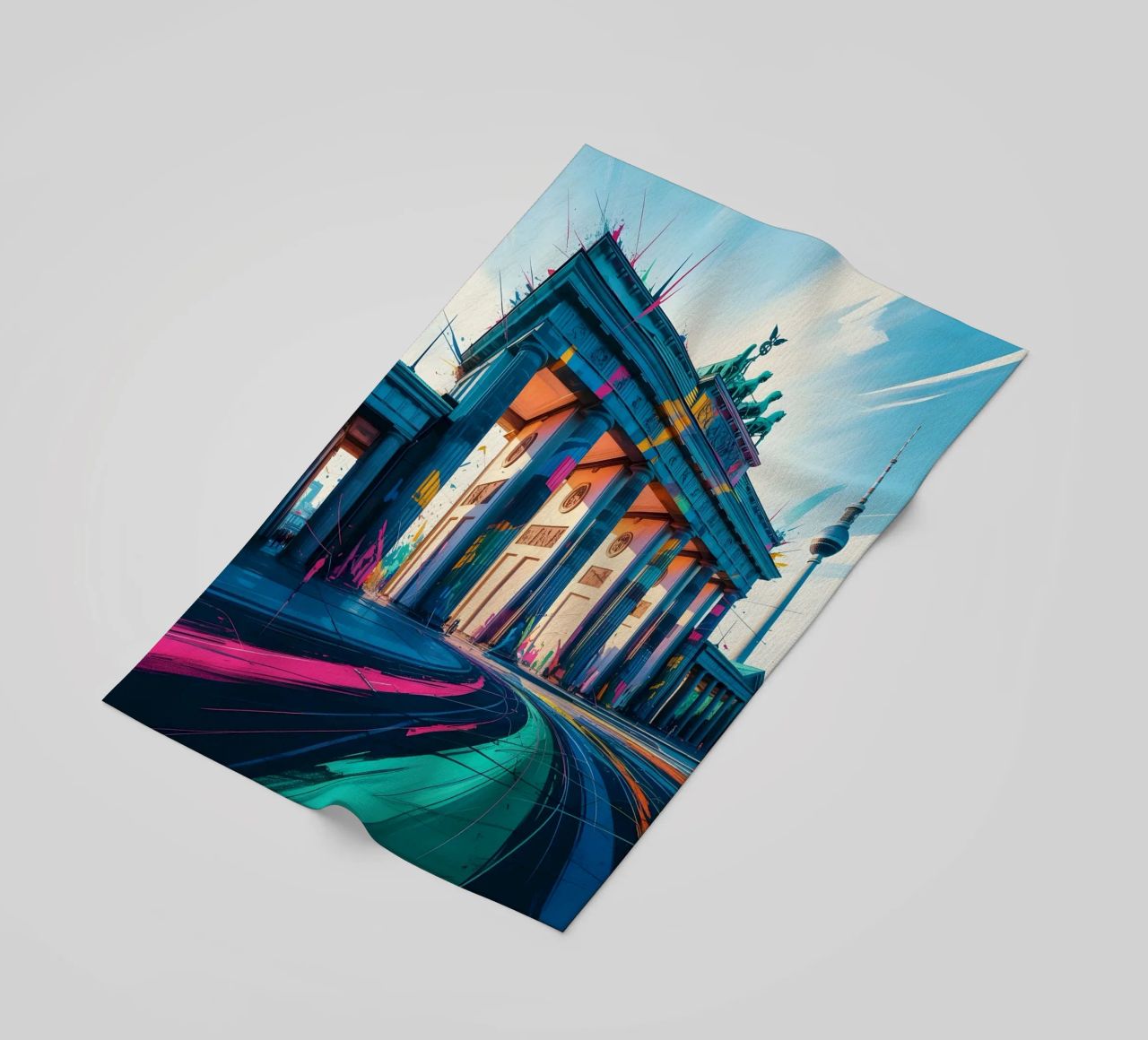 Berlin Brandenburger Tor Strandtuch von Vintage Travel Art