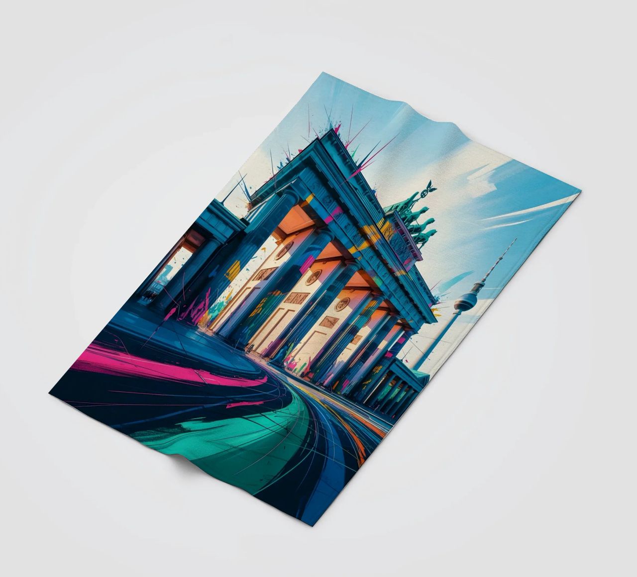 Berlin Brandenburger Tor Fleecedecke von Vintage Travel Art