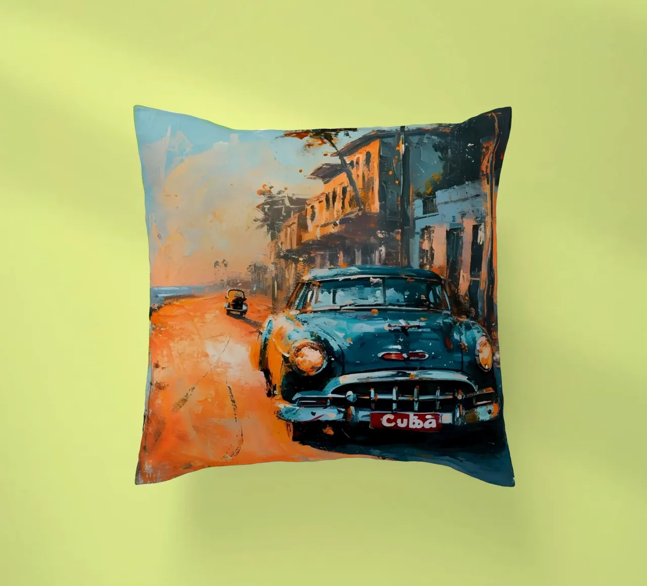 Kuba Oldtimer Kunst cuscino da Vintage Travel Art
