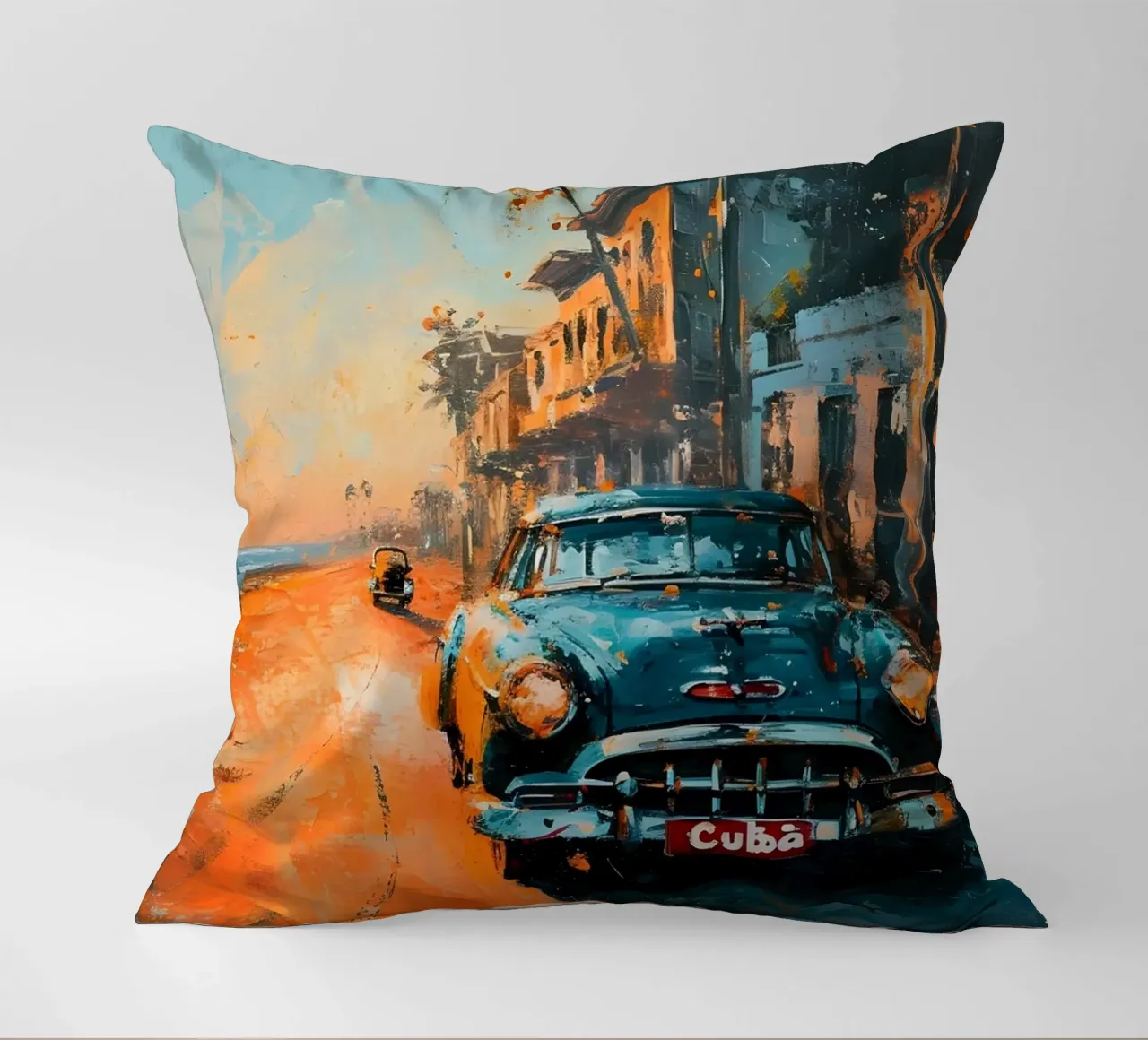 Kuba Oldtimer Kunst cuscino da Vintage Travel Art