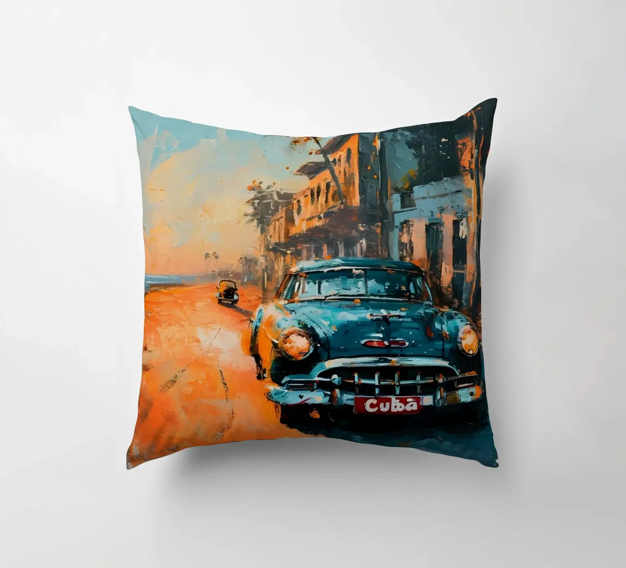 Kuba Oldtimer Kunst cuscino da Vintage Travel Art