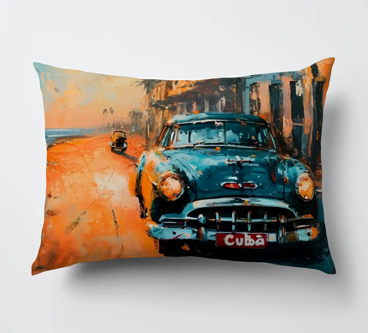 Kuba Oldtimer Kunst cuscino da Vintage Travel Art