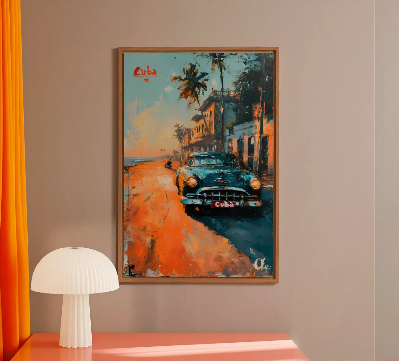 Kuba Oldtimer Kunst alluminio dibond da Vintage Travel Art