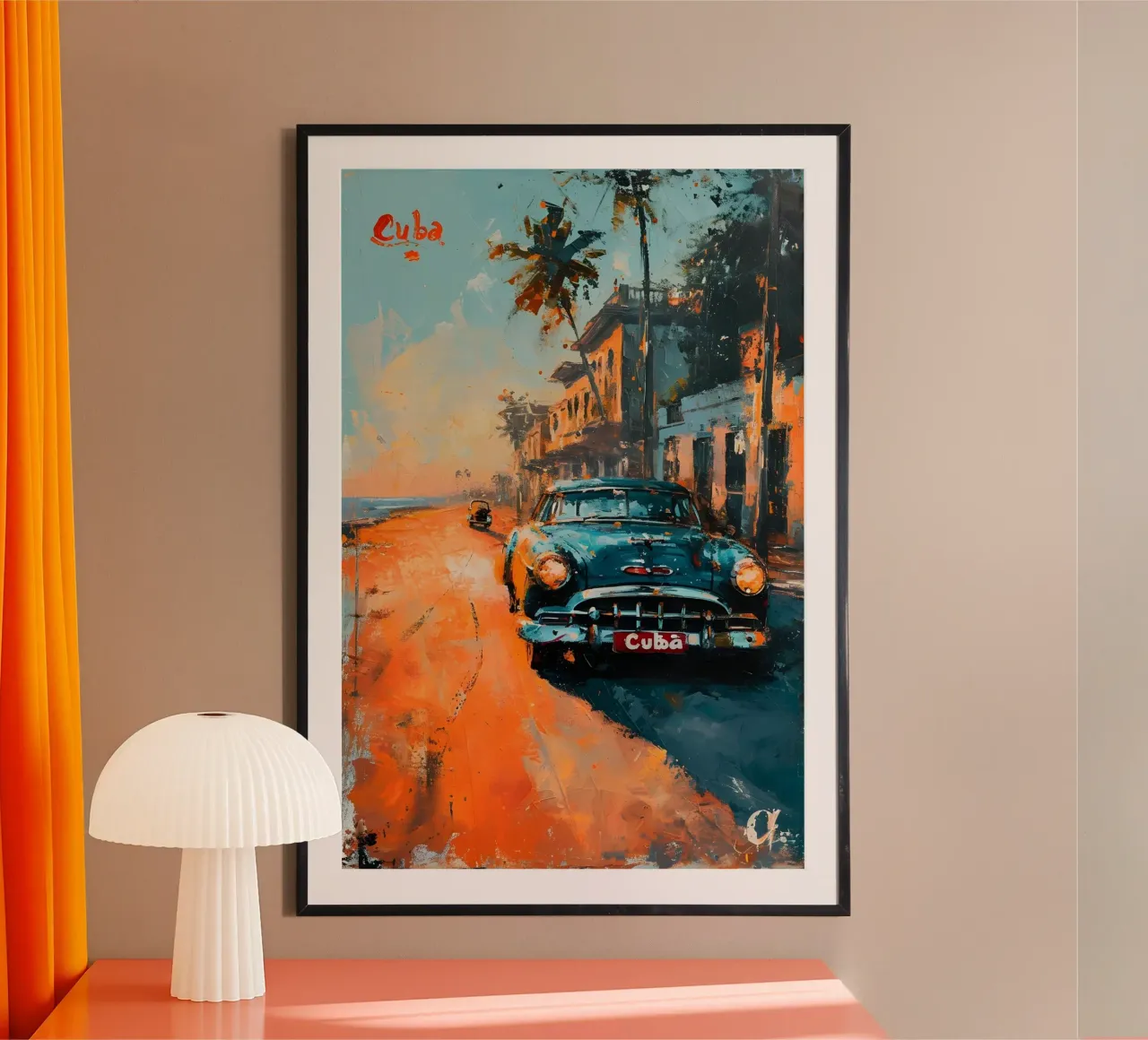 Kuba Oldtimer Kunst poster da Vintage Travel Art
