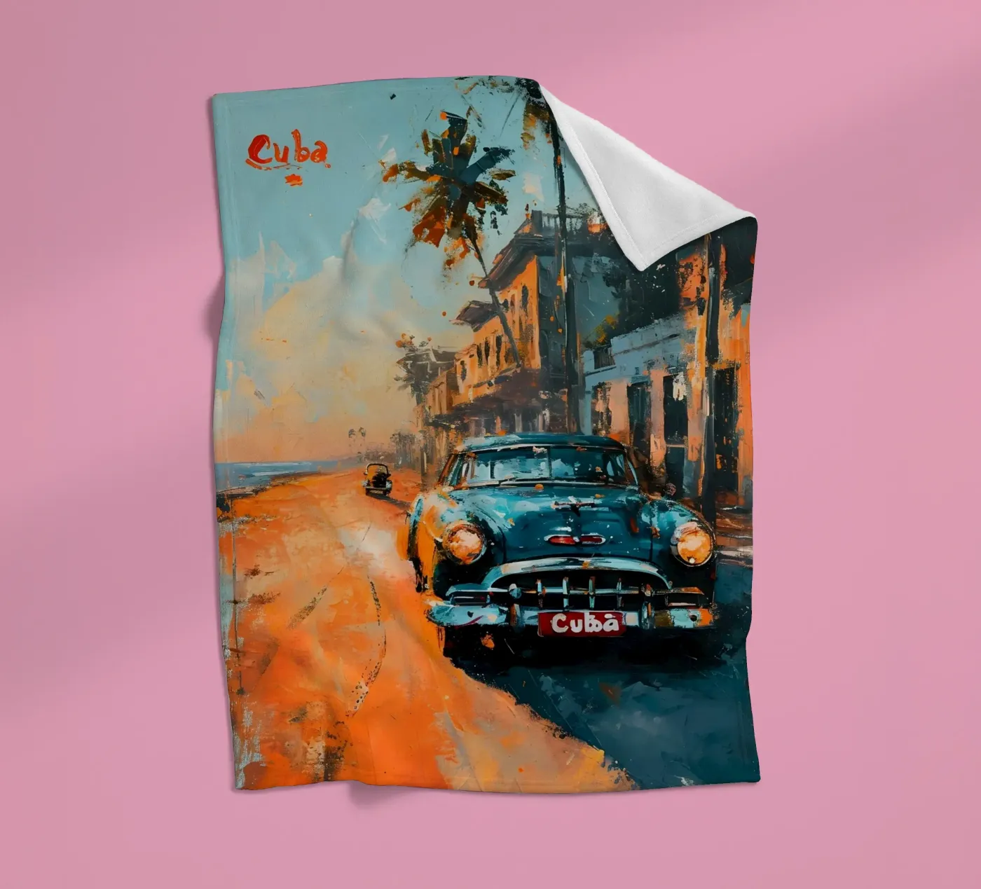 Kuba Oldtimer Kunst fleecedeken van Vintage Travel Art