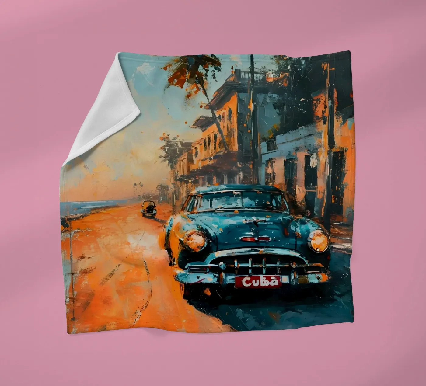 Kuba Oldtimer Kunst fleecedeken van Vintage Travel Art