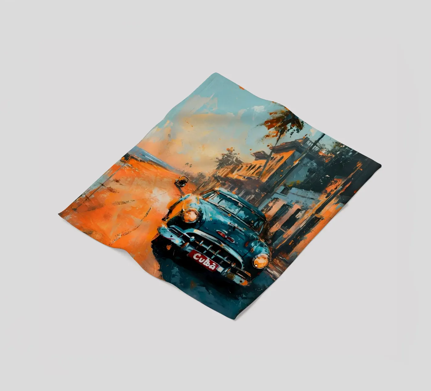 Kuba Oldtimer Kunst fleecedeken van Vintage Travel Art