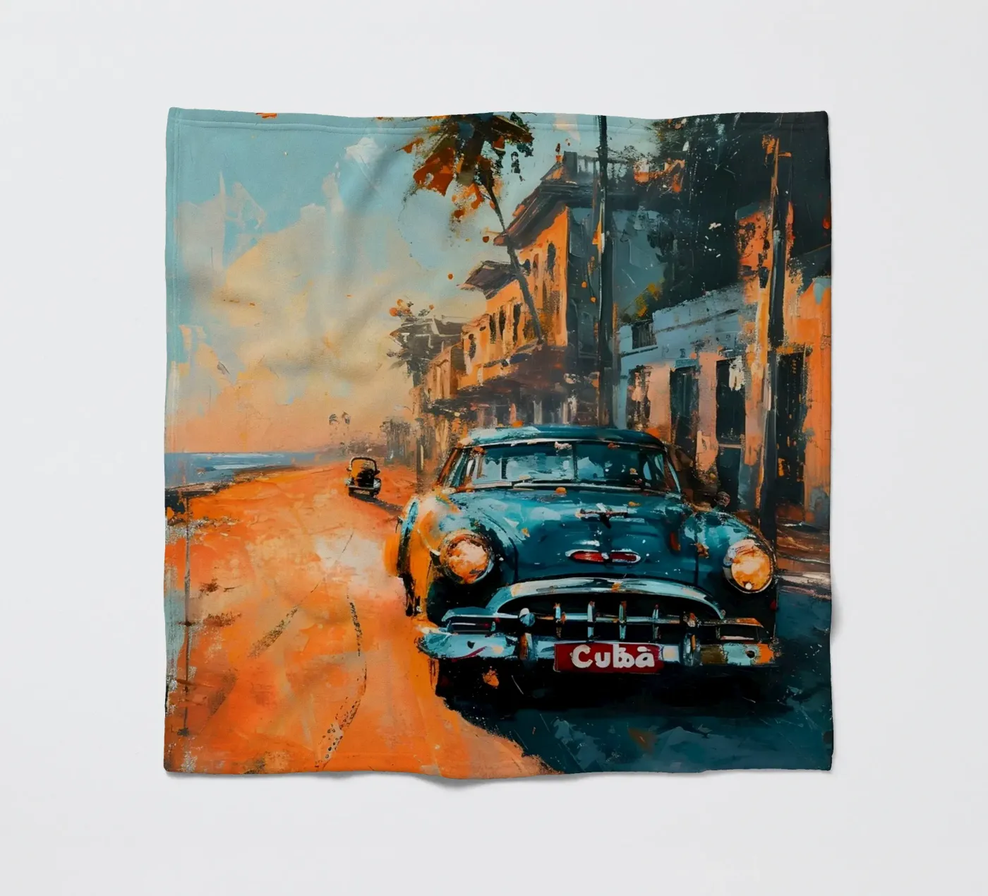 Kuba Oldtimer Kunst fleecedeken van Vintage Travel Art
