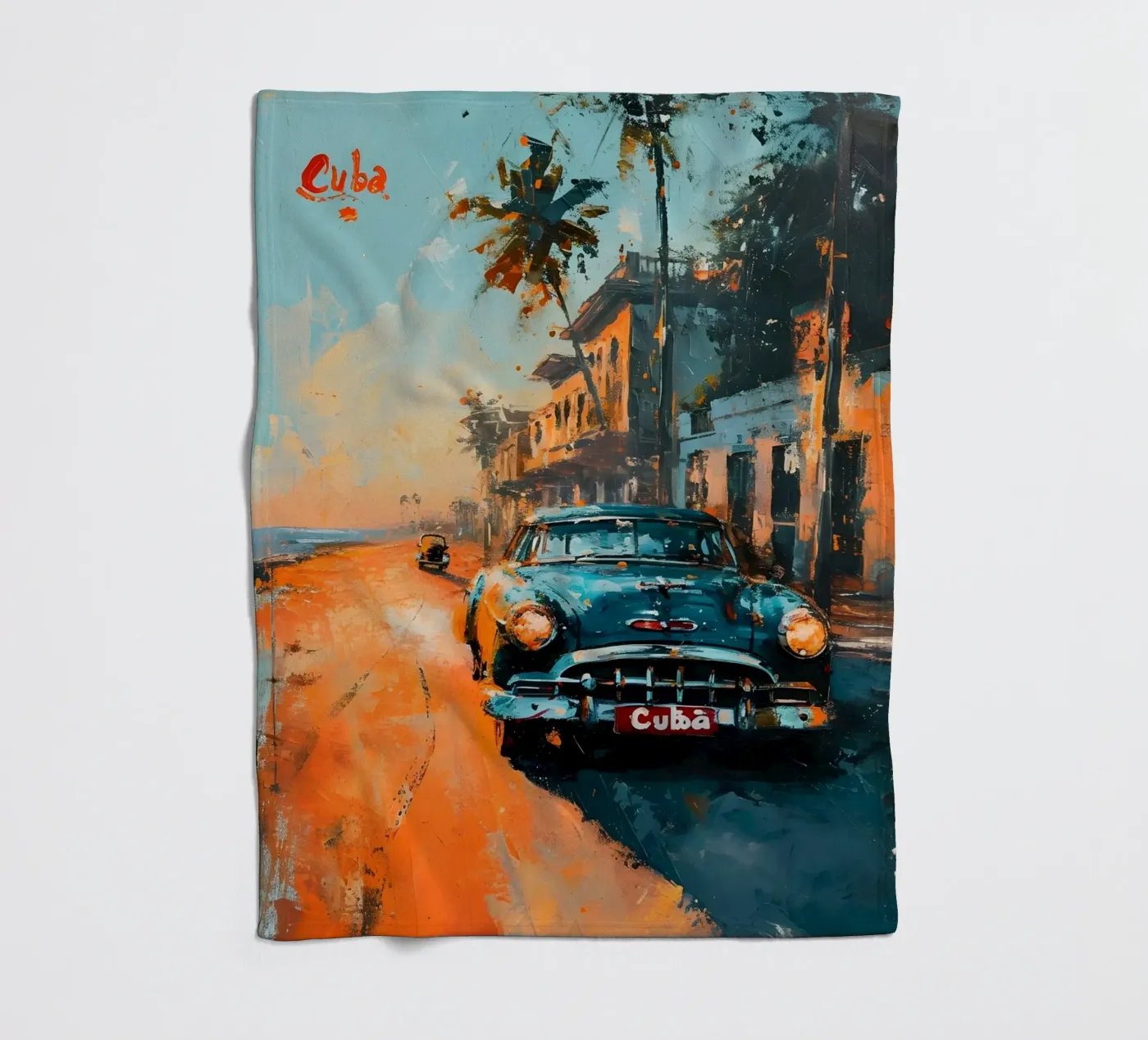 Kuba Oldtimer Kunst fleecedeken van Vintage Travel Art